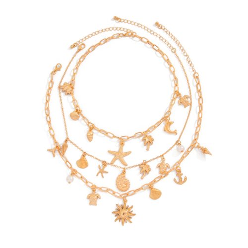 Boho stytle sun god pendant necklace（Multi-layer mix and match）