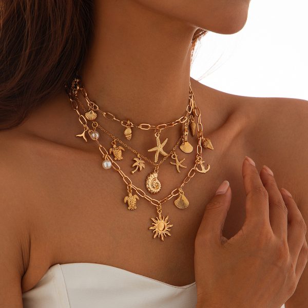 Boho stytle sun god pendant necklace（Multi-layer mix and match）