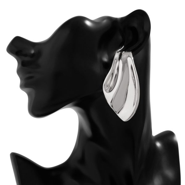 Ins stytle liquid pleated earrings，Minimalist glossy design