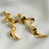 Nordic minimalist texture earrings，Alloy Lightweight