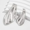 Ins stytle liquid pleated earrings，Minimalist glossy design