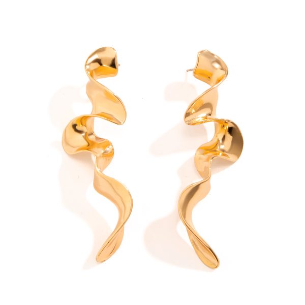 Nordic minimalist texture earrings，Alloy Lightweight
