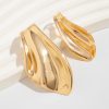 Ins stytle liquid pleated earrings，Minimalist glossy design