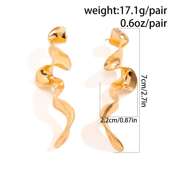 Nordic minimalist texture earrings，Alloy Lightweight