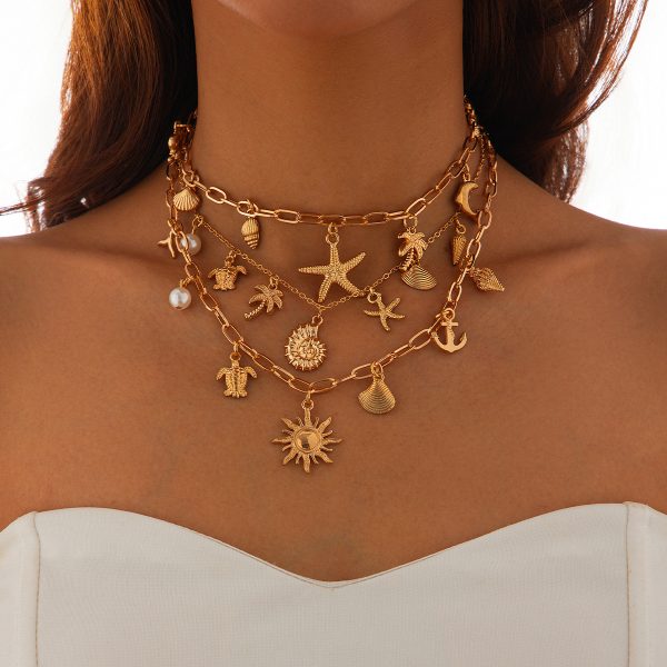 Boho stytle sun god pendant necklace（Multi-layer mix and match）