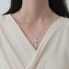 925silver cross hight-grade hip-hop full diamond chain ins style clavicle chain