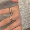 Alloy synthetic zircon ring cross flash diamond ring versatile simple opening ring