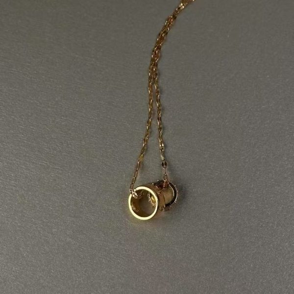 Double ring small waist full diamond fashion light luxury women's versatile clavicle chain