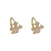 French retro fashion simple design full diamond cross ear buckle personality unique versatile cold wind ear ring female
