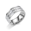 High-end light luxury full-star diamond ring female 18K non-fading titanium steel zircon couple ring hand jewelry
