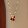 Retor and versatile niche angora red pomegranate pearl pendant