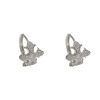 French retro fashion simple design full diamond cross ear buckle personality unique versatile cold wind ear ring female