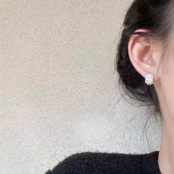 Dulovery white niche design sense retro high-end stud earrings simple earrings women