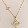 Song of freedom Free Heart ~ All-match glitter diamond four-pointed star necklace