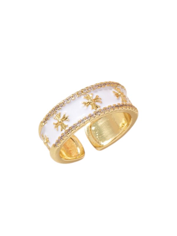Ins Light Luxury Oil Drop Eamel Ring Women's Elegant Retro Fashion High-end Opening Ring