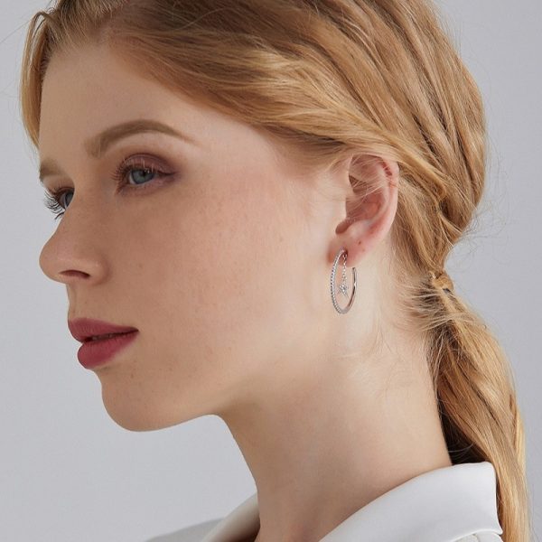 Personality Simple Small Ring Hoop Star Earrings Female Niche Fashion Design Sense Earrings