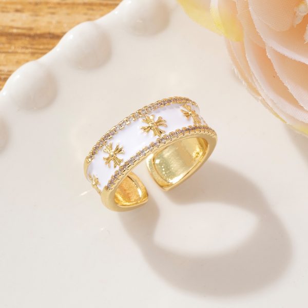 Ins Light Luxury Oil Drop Eamel Ring Women's Elegant Retro Fashion High-end Opening Ring