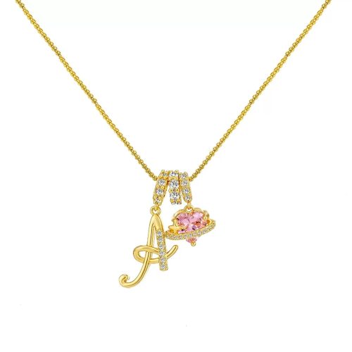 Dopamine 26 English Alphabet Necklace Girl light Luxury Niche High-end Sense