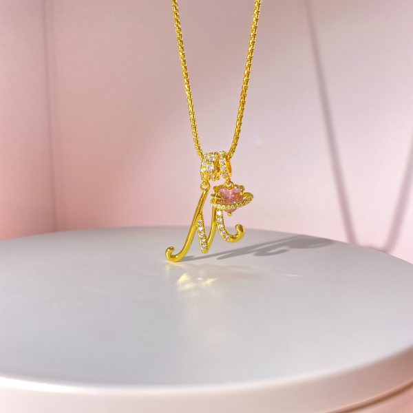 Dopamine 26 English Alphabet Necklace Girl light Luxury Niche High-end Sense