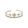 French Retro Personality Full Diamond Cross Necklace Double-layer Open Bracelet Versatile High-end Sense