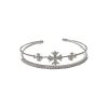 French Retro Personality Full Diamond Cross Necklace Double-layer Open Bracelet Versatile High-end Sense