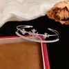 French Retro Personality Full Diamond Cross Necklace Double-layer Open Bracelet Versatile High-end Sense