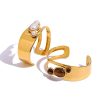 Niche Irregular Wide-faced Natural Stone Pearl Opening Hollow Bracelet Personality