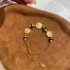 Ancient Greek Engraved Ancient Coin Black Gold Bracelet Women's High-end Light Luxury Versatile