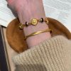Ancient Greek Engraved Ancient Coin Black Gold Bracelet Women's High-end Light Luxury Versatile