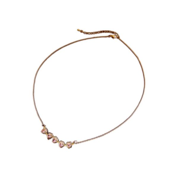 Real Gold Stone Flower Pendant Necklace Light Luxury Fashion Clavicle Chain Simple And Versatile