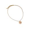 Real Gold Stone Flower Pendant Necklace Light Luxury Fashion Clavicle Chain Simple And Versatile