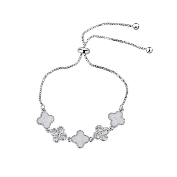 Micro-inlaid Zircon Sweet White Flower Bracelet Feminine Ins Niche Design Sense Personality Versatile Hand Jewelry