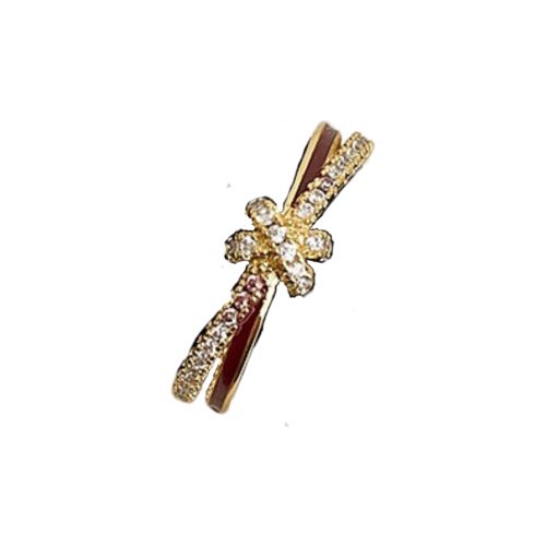 Niche Design Sense Oil Drip Knotted Double-Layer Open Ring Female Exquisite Fashion Temperament Versatile Ring
