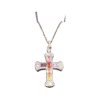 Full Of Diamonds Colorful Stone Cross Clavicle Chain Necklace Women's Versatile Necklace