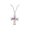 Full Of Diamonds Colorful Stone Cross Clavicle Chain Necklace Women's Versatile Necklace