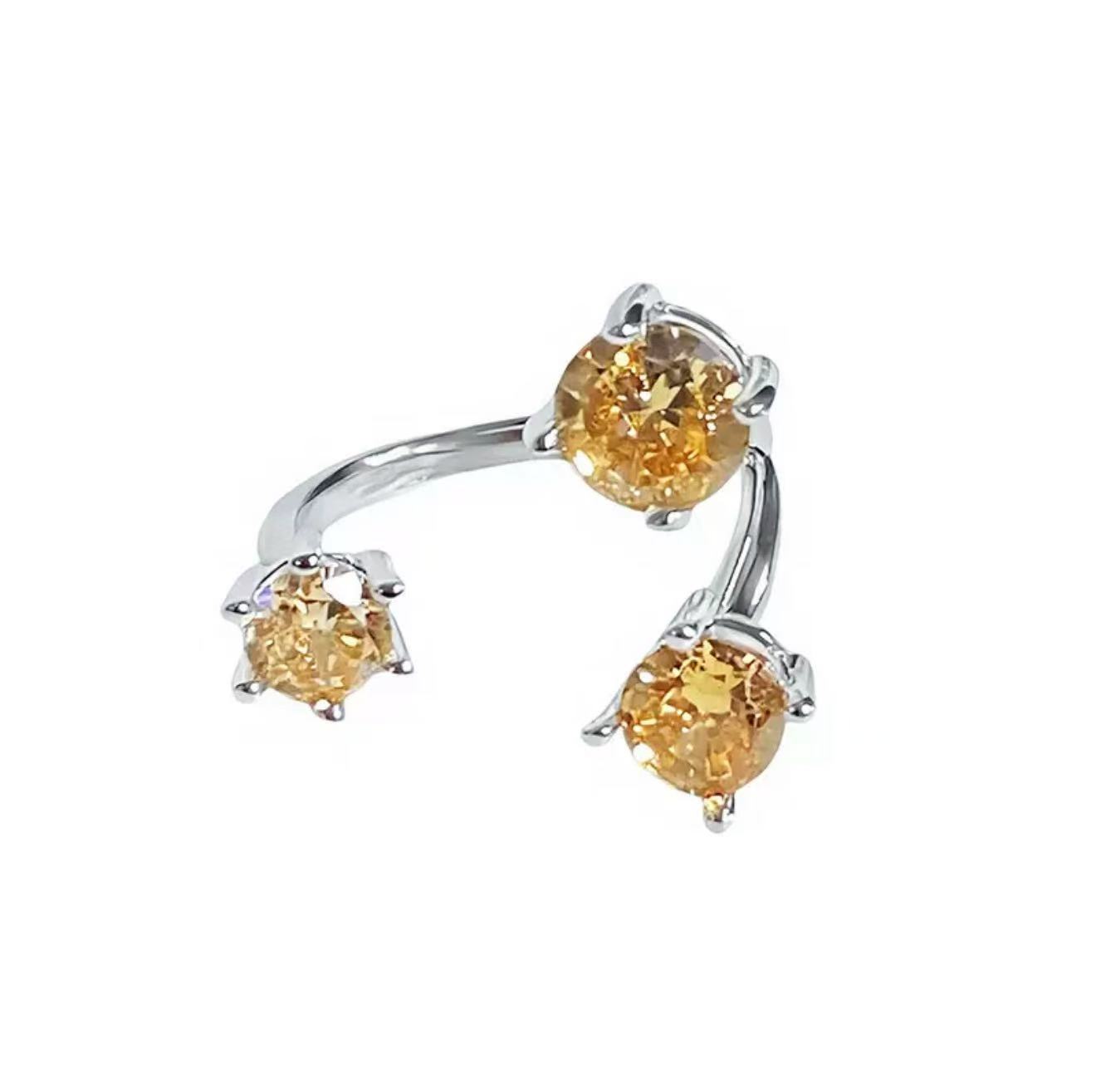 Multi-color full diamond opening ring light luxury high-end super flash niche design ring