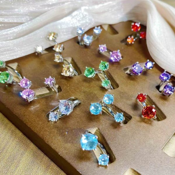 Multi-color Full Diamond Opening Ring Light Luxury High-end Super Flash Niche Design Ring