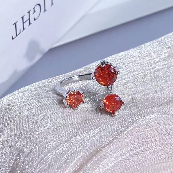 Multi-color Full Diamond Opening Ring Light Luxury High-end Super Flash Niche Design Ring