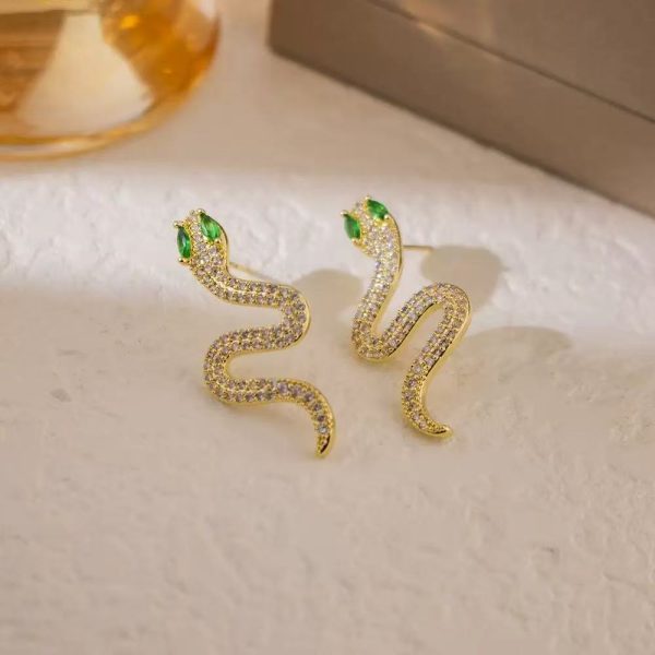 268d9dc53c61288e4af84f5ef51c05f1 Spirit Snake Fashion Earrings - Oriental Zodiac Symbol Minimalist Design