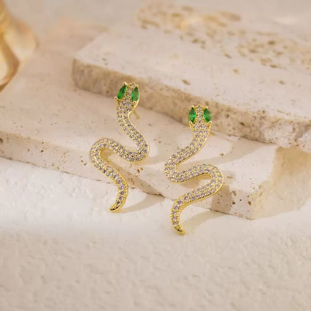 Spirit Snake Fashion Earrings - Oriental Zodiac Symbol Minimalist Design
