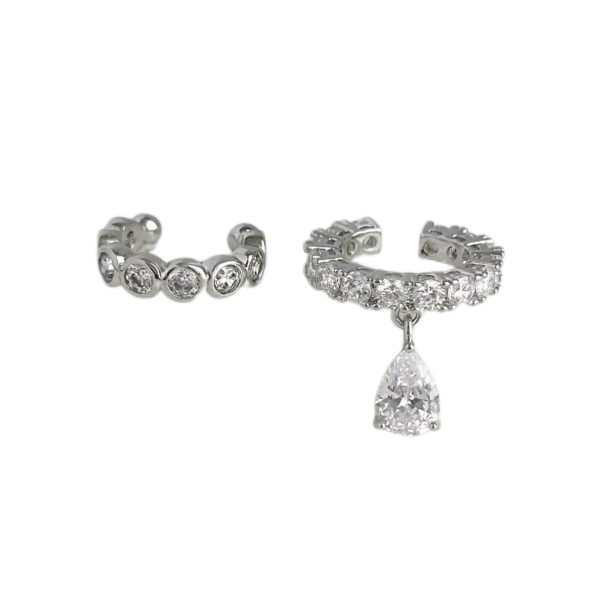 AB Water Drop Ear Bone Clip-no Ear Hole Ear Clip Artifact s925 Silver Inlaid With Zircon Patented Anti-slip Structure