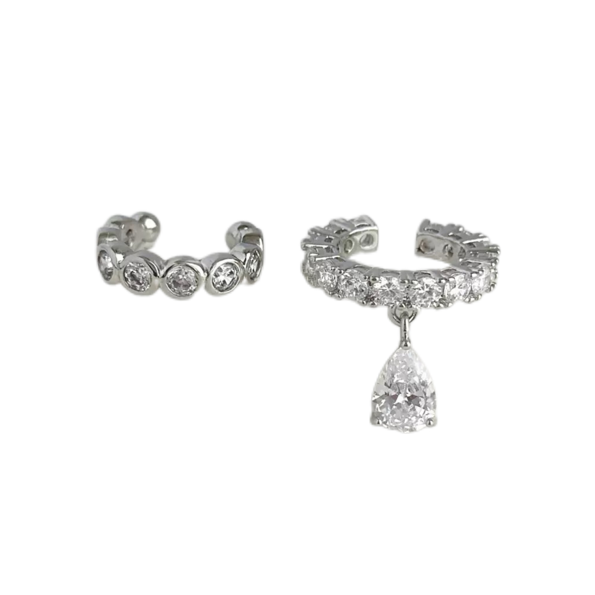 AB Water Drop Ear Bone Clip-no Ear Hole Ear Clip Artifact s925 Silver Inlaid With Zircon Patented Anti-slip Structure