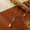 Double Gourd Necklac-Copper-Plated Real Gold Adjustable Clavicle Chain Oriental Lucky Symbol Ins Style Light Luxury Wear