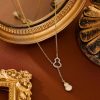 Double Gourd Necklac-Copper-Plated Real Gold Adjustable Clavicle Chain Oriental Lucky Symbol Ins Style Light Luxury Wear