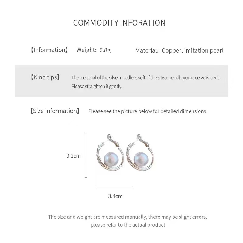 French Pearl Earrings s925 Silver Needle Round Earrings Retro Light Luxury Dedicated To Sensitive Skin