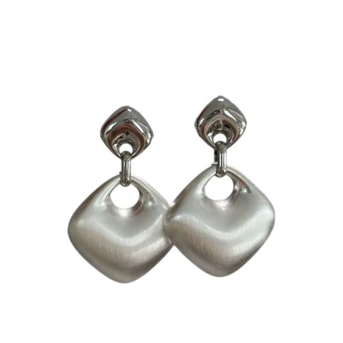 e42f029b1a674132d6fe56ca8fb7c7df Geometric Brushed Earrings Architectural Sense Diamond-Shaped Structure Titanium Steel Brushed Technology