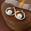 French Pearl Earrings s925 Silver Needle Round Earrings Retro Light Luxury Dedicated To Sensitive Skin